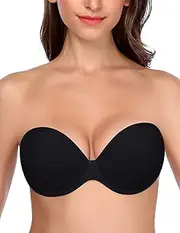 JOATEAY Strapless Backless Bra for Big Busted Women Sticky Invisible Underwire Bra Push Up Padded