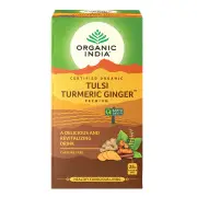 Organic India Tulsi Turmeric Ginger Teabags | 25 tea bags