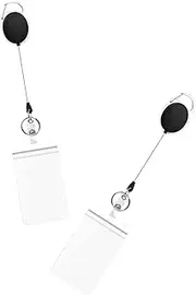 COHEALI 2pcs Lanyard Card Holders Covers Protectors Assorted for Id Cards Passes Student Ids Badges Business Cards Lightweight