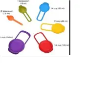 Measuring Cups Spoon Set Plastic Cups And Colors With Hanging 6 Pieces