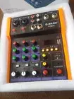 4 Channel Mini Audio Mixer Bluetooth USB DJ Console + Sound Card Studio Mixer