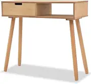 Narrow Console Table, Small Entryway Table with 1 Drawer and 1 Storage Shelf, Thin Sofa Table, Side Table, Display Table for Hallway, Bedroom, Living Room, 80x30x72 cm Brown