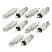 Coaxial Audio/Video F-Type Female to RCA Male RF Plug Adapter Connector (100/pk)