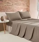 Vintage Washed Microfibre Sheet Set Truffle, King Single