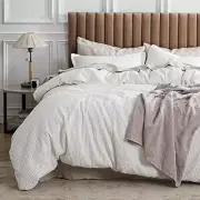 BEDSURE Cotton Duvet Cover Twin - 100% Cotton Waffle Weave Coconut White Duvet