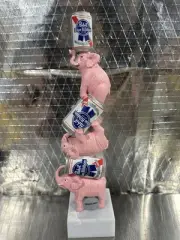 Rate Pabst Blue Ribbon Pink Elephant Stack Beer Tap Handle PBR Cans