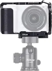 Camera Cage Nitze Aluminum Alloy Cage for Sony ZV-E10 II Camera, with 2 Integrated NATO Rails, Built-in Cold Shoe, Quick Release Plate