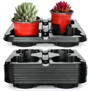 4 Cell Round Nursery Pot Tray for 5 Inch Pots, Thickened Sturdy Seedling Pot ...