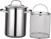 Cabilock 1 set Stainless Steel Tempura Frying Pot Portable Deep Fryer Pan for Chicken Fish French Fries Non Stick Design Multi Purpose Kitchen Tool with Oil Saving Feature