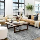 Extra Large Floor Rug Grey Warm Plush Distressed Traditional Carpet 240x340cm
