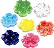 BIUDECO 7pcs Chopstick Holder Blossom Chopsticks Rest Holders Kitchen Chopsticks Rack Japan Chopstick Storage Organizers Decorative Chopstick Rest Chopsticks Holder Stand Ceramics