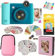 [KODAK] Smile+ 2-in-1 Digital Instant Camera & Photo Printer Gift Package + Bag + Zinc 20 Sheets + Album + Sticker & Marker - Blue