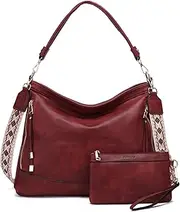 [RAVUO] Hobo Bag for Women, Vegan Leather Crossbody Purse and Wallet 2PCS Set Ladies Chic Shoulder Handbags W Adjustable Strap