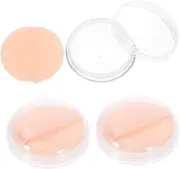 Baluue 3 Sets Loose Powder Box with Puff Loose Powder Case Makeup Powder Container Stylish Powder Holder Portable Powder Case Portable Powder Holder Female Powder Case Stylish Powder Case