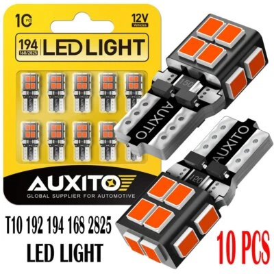 AUXITO T10 194 168 192 LED Interior Door Dome Trunk Map Light Bulbs Red 14E EOA (for: Audi)