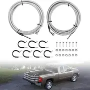 JUSNBASR 819-875 Fuel Line Quick Fix Kit, Flexible Stainless Steel Braided Fuel Line Compatible with 2004-2007 Chevy Chevrolet Silverado 1500, GMC Sierra 1500 4.8L 5.3L 6.0L V8 15946187, QFF0004SS