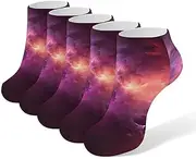 [LPSADGF] Red Galaxy Socks Low Cut Ankle Sock Athletic Running Low Cut Socks Thin Soft Ankle Socks Unisex, White