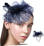 [Baluue] Fascinator Headband for Women Elegant Tea Party Hat with Netting Beads Lightweight Design for Comfortable Wear Wedding Party Accessory
