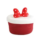 Woven Rope Basket With Lid And Bowknot Handle For Home Storage And Organization