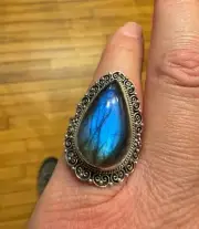 Star Fire Labradorite Ring