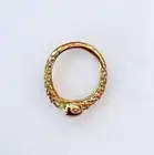 Titanium Gold Snake Clicker for Daith, Cartilage, or Septum. 16G. 8mm or 10mm.