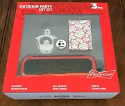 New Budweiser Outdoor Party Gift Set Cards Bluetooth Speaker Bottle Opener