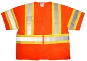 Cordova V32003XL Cor-Brite Type R, Class III, Orange Mesh Vest, Zipper...
