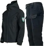 [Yytcsjz] Ski Jacket and Pants Set for Men, Men Winter Warm Waterproof Windproof Snow Suits Two Piece, Outdoor Sports Snowsuit Set, for Skiing, Snowmobiling, Hiking, Climbing (Color : Black, Size : XX-Large)