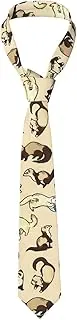 [LWJUWOKL] Hairy Ferret Men'S Silk Tie Men'S Suit Tie Fashion Tie Printed Tie Wedding Party, Black, One Size