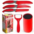 TruChef Kids Knife Set For Cooking – 5 Piece Kids Cook Set in RED Kids Cooking