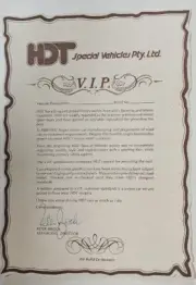 New Original VL Group A SS V.I.P HDT Peter Brock Signed Certificate (RARE)