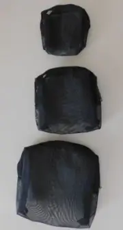 Black Mesh 3pc Travel Bag Set