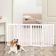 Advwin 203*91CM 4 Panel Wooden Pet Gate Fence