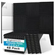 48 Pack Sound Proof Foam Panels for Walls with Self 48Packs with Adhesive