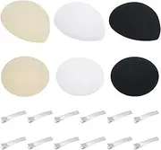 [FINGERINSPIRE] 18 PCS Teardrop Round Fascinator Hat Base 3.9x3.9x0.1 inch EVA Cloth Millinery Hats Base with Iron Hair Clip, Hat Fascinators for DIY Craft Millinery Making Material, Mixed Color