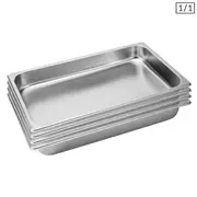 SOGA 4X Gastronorm GN Pan Full Size 1/1 GN Pan 6.5cm Deep Stainless Steel Tray