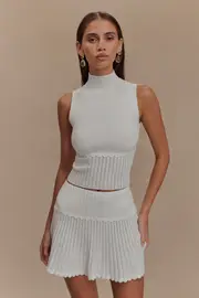 Indy Pointelle Knit Top - Ivory