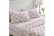 Laura Ashley Single Bed Lisalee Flannelette Flat Fitted Sheet Pillowcase Pink