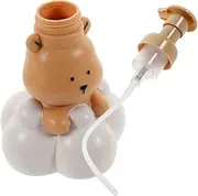 IWOWHERO Foaming Soap Dispenser Portable Refillable Foam Pump Bottle for Facial Cleansing Multi Functional Travel Use Durable Material Cute Bear Design Milk Tea Color