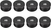 sourcing map 8Pcs Inserts for Round Tubes with M8 Thread, for 38mm/1.5" OD Round Tube, Round Black Plastic Plug Caster Insert Chair End Caps Furniture Leg Plug