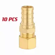 EFIELD 10PCS 1/2" Crimp Pex 3/8"Straight Compression Transition Coupling Adapter