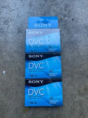 Sony DVC Mini DV 60 Min LP 90 Sealed Blank Tapes Premium 3-Pack New DVM60PRR/3