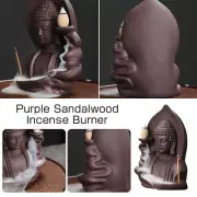 Backflow Incense Burner Auspicious Clouds Buddha Purple Clay Burner CraftHolder.