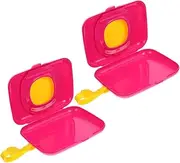 BUGUUYO 2Pcs Portable Wipes Case Refillable Wipe Holder for Travel Wet Tissue Dispenser for Diaper Bags and Outings Sturdy and Easy to Clean