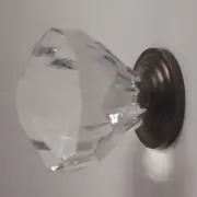 Classic Collection Oil Rubbed Bronze Acrylic "Crystal” 1-1/4” Cabinet Knob Pull