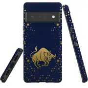 For Google Pixel 6 Pro Case Tough Protective Cover Taurus Drawing