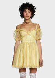 [Sugar Thrillz] Sense N' Sensibility Mini Dress - Yellow