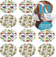 Dexcom Adhesive Mix Dino & Construction Design Adhesive Patches with Split Backing, Easy to Apply x 10 Pack