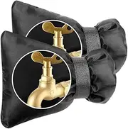 Feliciay Pack of 2 Thickening Outdoor Tap Cover, Thermal Protection for Garden Tap, Outdoor Thickening Winterproof Bag for Tap, Frost Protection, Cold-Resistant for Winter (Black)
