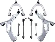 ALCYBD 8Pcs Front Upper Lower Control Arm Sway Bar Link Tie Rod Compatible for Porsche Cayenne 958,92A VW Compatible for Touareg 7P5,7P6 2010 2011 2012 2013 2014 2015 2016 2017 2018 Control Arms